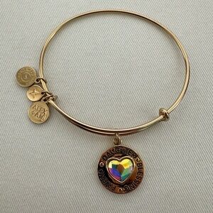 Alex and Ani Gold and Red Charm Bracelet